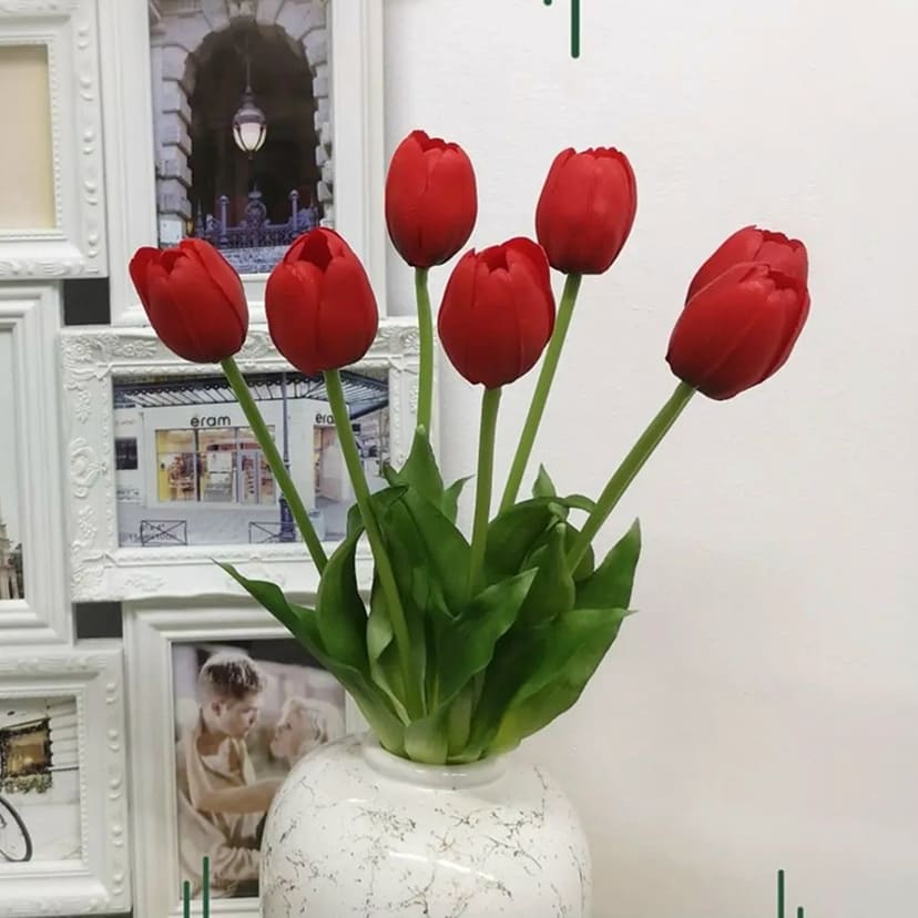 Искусственные цветы на могилу в Димитровграде | Цветы искусственные «Тюльпаны», красные, букет