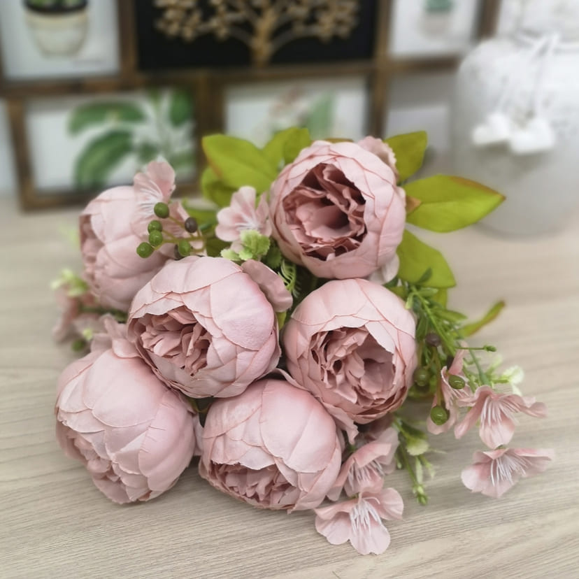 Искусственные цветы на могилу в Димитровграде | Цветы искусственные «Пионы», розовый, винтаж, букет