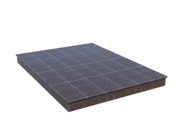 Площадки на могилу в Димитровграде | Площадка с вертикальной (15 см) облицовкой Дымовским гранитом