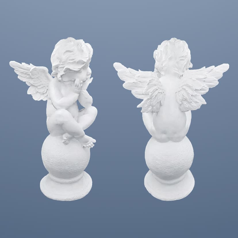 Скульптуры из искусственного мрамора на памятник в Димитровграде | Скульптура ангел на шаре №1