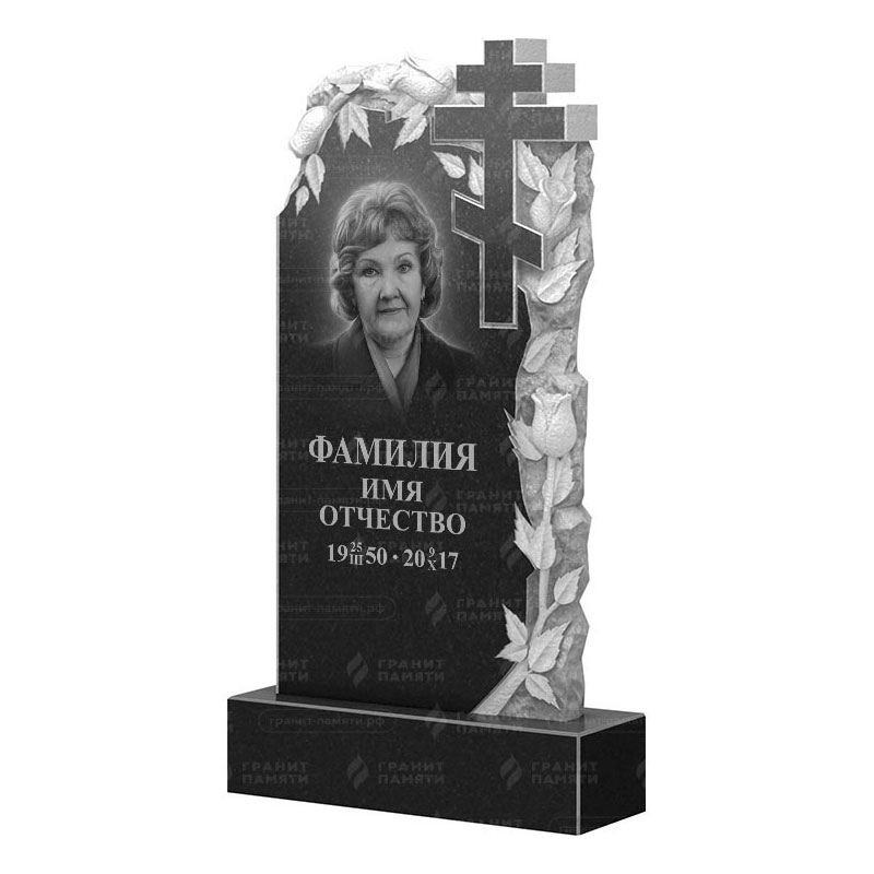 Памятники из гранита с цветами в Димитровграде | Гранитный памятник ФГ-088