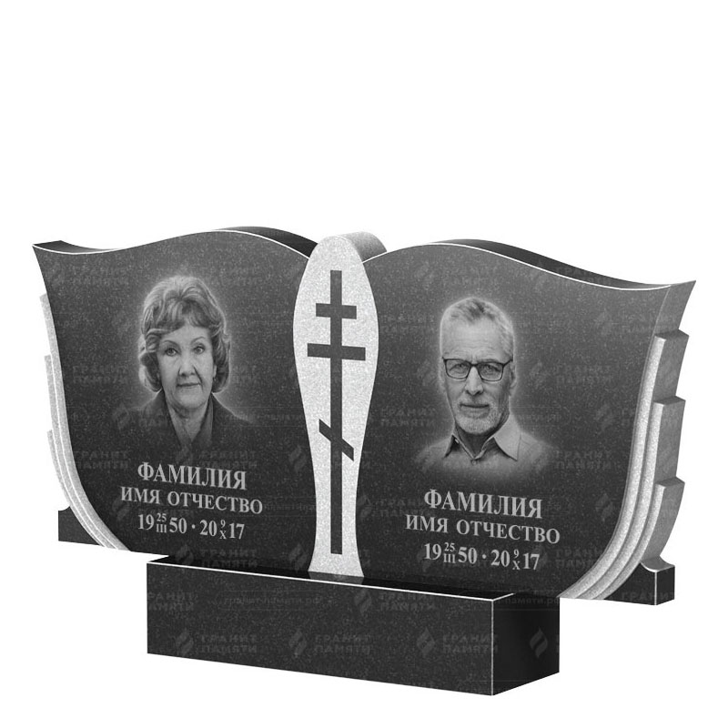 Памятники из гранита двойные в Димитровграде | Двойной гранитный памятник ФГ-136