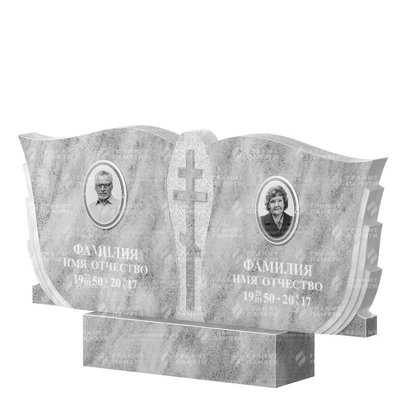 Памятники из мрамора в Димитровграде | Двойной мраморный памятник ФМ-136