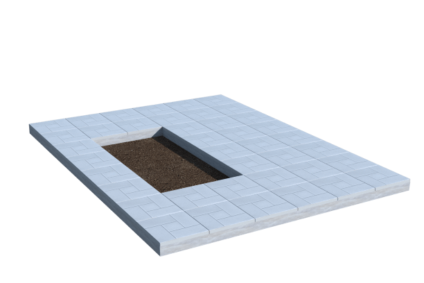 Площадки на могилу в Димитровграде | Площадка с тротуарной плиткой (под цветник)