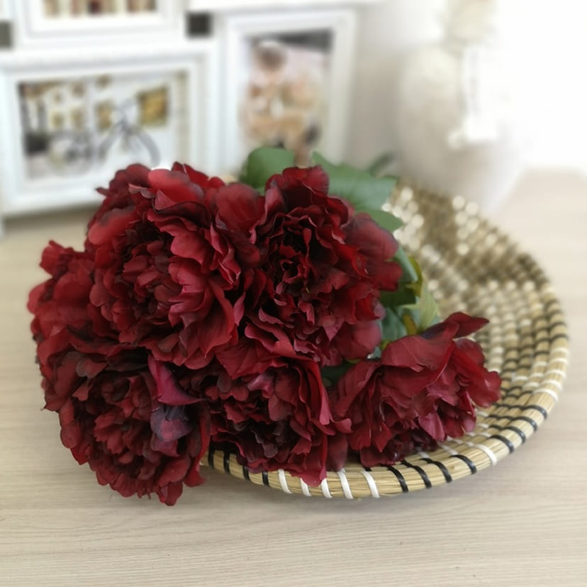 Искусственные цветы на могилу в Димитровграде | Цветы искусственные «Пионы», бордовые, букет