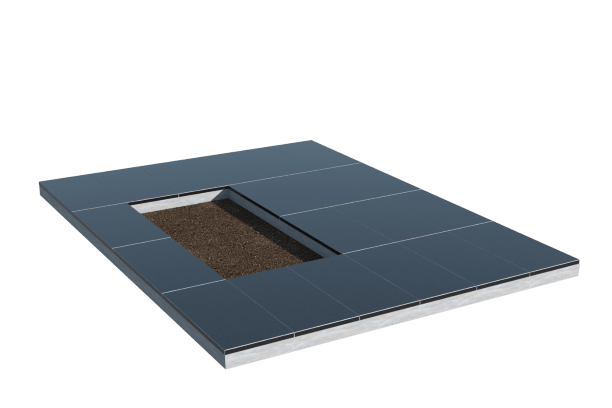 Площадки на могилу в Димитровграде | Площадка с облицовкой гранитом Габбро (под цветник)