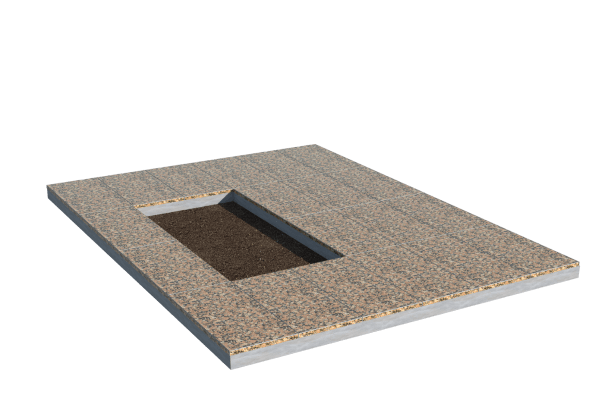 Площадки на могилу в Димитровграде | Площадка с облицовкой Южно-Султаевским гранитом (под цветник)