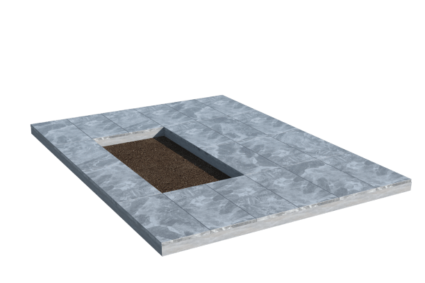 Площадки на могилу в Димитровграде | Площадка с мраморной облицовкой (под цветник)