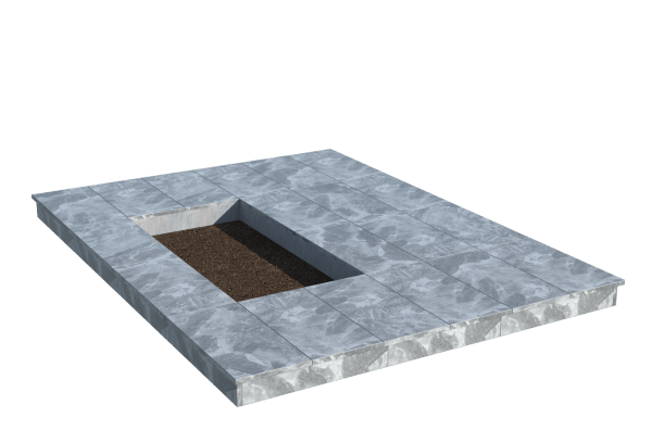 Площадки на могилу в Димитровграде | Площадка с вертикальной (10 см) мраморной облицовкой (под цветник)