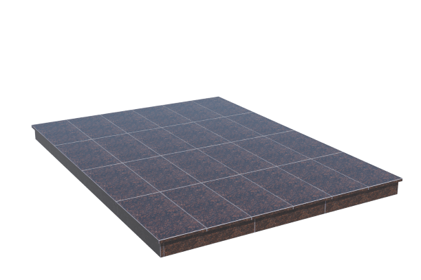 Площадки на могилу в Димитровграде | Площадка с вертикальной (10 см) облицовкой Дымовским гранитом